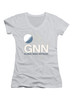 White GNN-Global News Network Juniors V-Neck T-Shirt