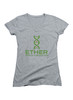 Heather grey Ether Biotech Corporation Juniors V-Neck T-Shirt