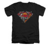 Image for Superman V Neck T-Shirt - Breaking Chain Logo