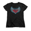 Image for Superman Womans T-Shirt - Steel Wings Logo