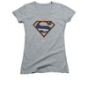 Image for Superman Girls V Neck - Navy & Orange Shield