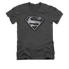 Image for Superman V Neck T-Shirt - Duct Tape Shield