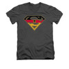 Image for Superman V Neck T-Shirt - German Shield