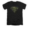 Image for Superman V Neck T-Shirt - Camo Logo Distressed