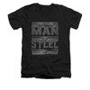 Image for Superman V Neck T-Shirt - Steel Text
