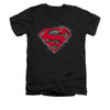 Image for Superman V Neck T-Shirt - Hardcore Noir Shield