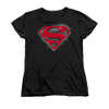 Image for Superman Womans T-Shirt - Hardcore Noir Shield