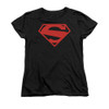 Image for Superman Womans T-Shirt - 52 Red Block