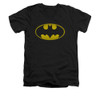 Image for Batman V Neck T-Shirt - Washed Bat Logo