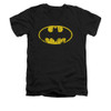 Image for Batman V Neck T-Shirt - Classic Logo Distressed