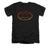 Image for Batman V Neck T-Shirt - Flame Outlined Logo