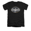 Image for Batman V Neck T-Shirt - Steel Wall Shield