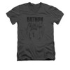 Batman V Neck T-Shirt - Grey Noise