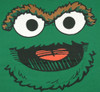 Image Closeup for Oscar the Grouch Smile Face T-Shirt