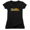 Image for Atari Girls V Neck T-Shirt - Lunar Lander Marquee
