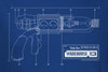 Image Closeup for Warehouse 13 Tesla Gun Blueprints T-Shirt