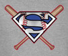 Image Closeup for Superman T-Shirt - Crossed Bats Logo