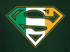 Image Closeup for Superman T-Shirt - Irish Flag Shield