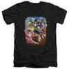 Image for Mighty Morphin Power Rangers V Neck T-Shirt - Impressionist Rangers