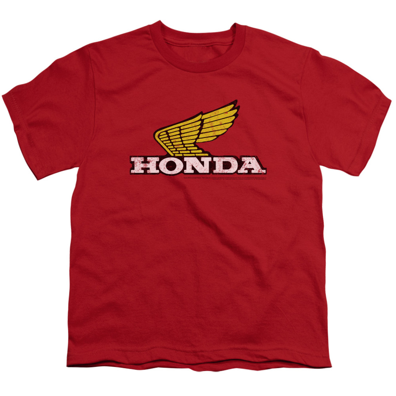 Honda Youth T Shirt Yellow Wing Logo