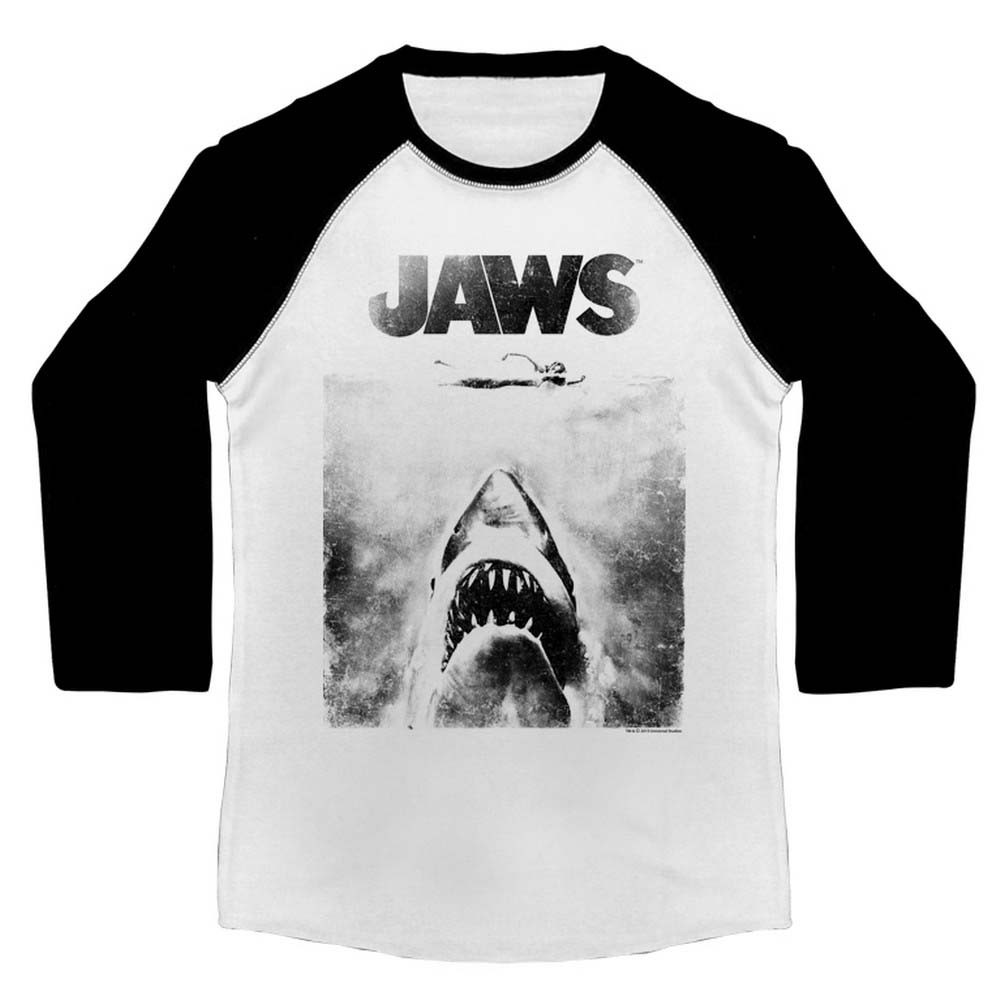 Jaws 3/4 Sleeve T-Shirt - Black and 