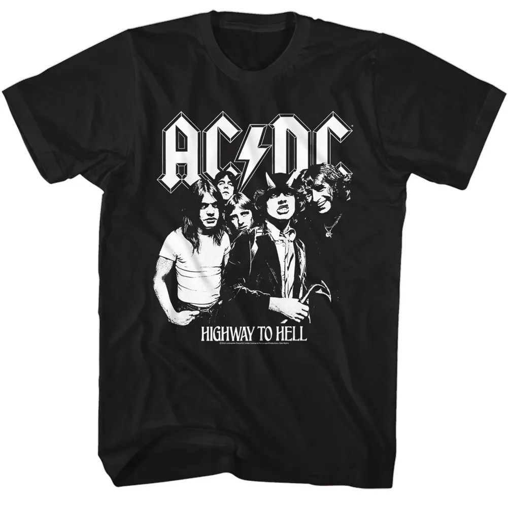 AC/DC T-Shirt - Black White Highway Photo - NerdKungFu
