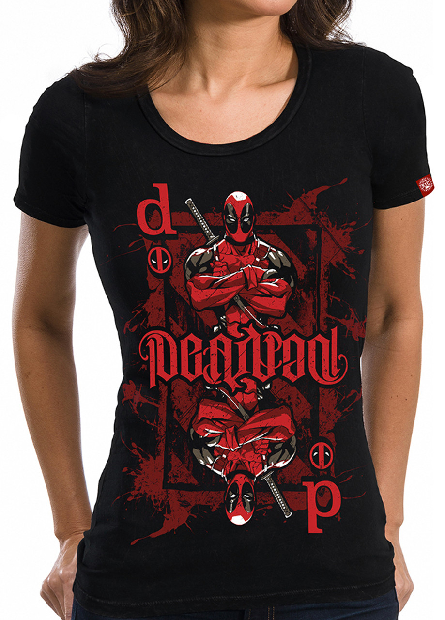 Deadpool T Shirt Ambigram Playing Card Girls Nerdkungfu