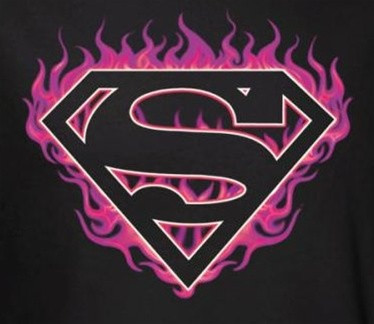 pink superman t shirt