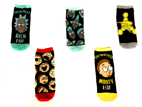 Image for Rick and Morty Characters 5 Pack Low Cut Socks