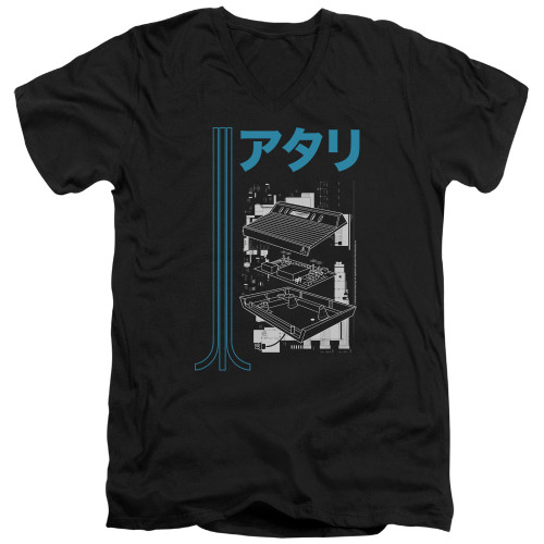 Image for Atari V Neck T-Shirt - Kanjii Schematic