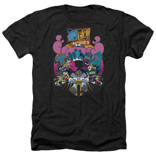 Image for Teen Titans Go! Heather T-Shirt - Go to the Movies Burst Through