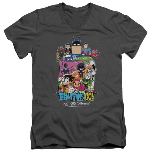 Image for Teen Titans Go! V-Neck T-Shirt - Go to the Movies Hollywood