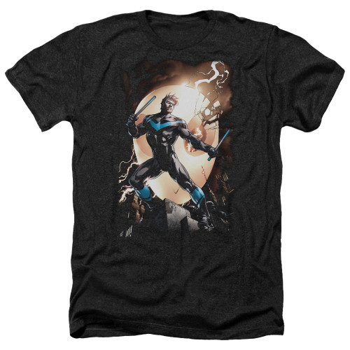 Image for Batman Heather T-Shirt - Nightwing Against Owls