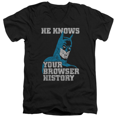 Image for Batman V-Neck T-Shirt - Batman Knows