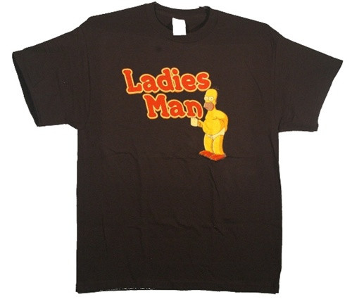 Image Closeup for Simpsons Homer Ladies Man T-Shirt