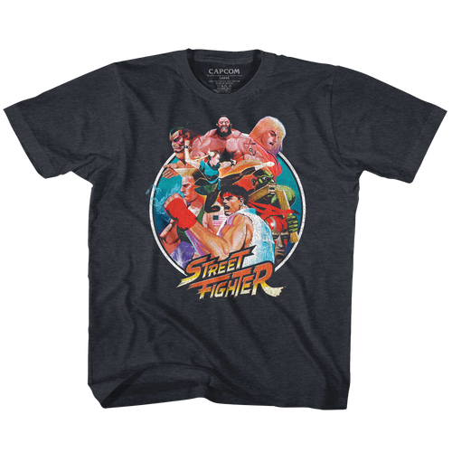 Image for Street Fighter Group Circle Youth T-Shirt