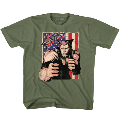 Image for Street Fighter Guile With Flag Toddler T-Shirt