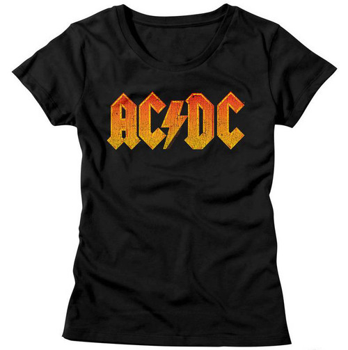 Image for AC/DC Girls T-Shirt - Distress Orange Classic