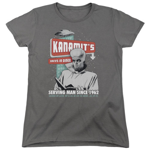 Image for The Twilight Zone Woman's T-Shirt - Kanamits Diner