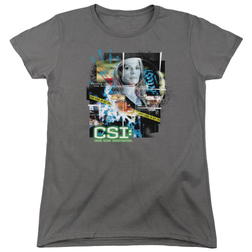 Image for CSI Woman's T-Shirt - Evidence Collage