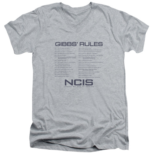 Image for NCIS T-Shirt - V Neck - Gibbs Rules
