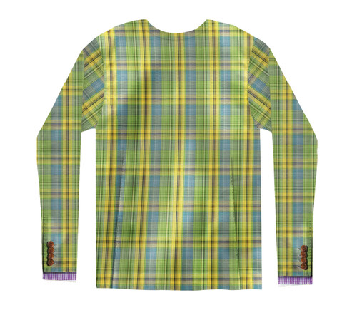 Image Closeup for Plaid Sports Coat Costume Sublimated Long Sleeve T-Shirt