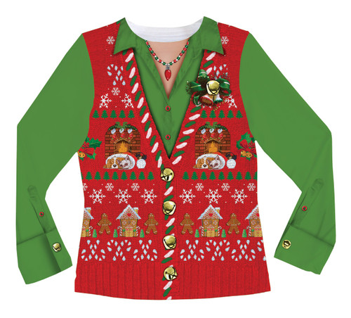 Ugly Xmas Vest Ladies Sublimated T-Shirt