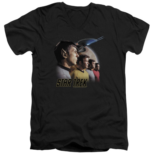 Image for Star Trek T-Shirt - V Neck - Forward to Adventure