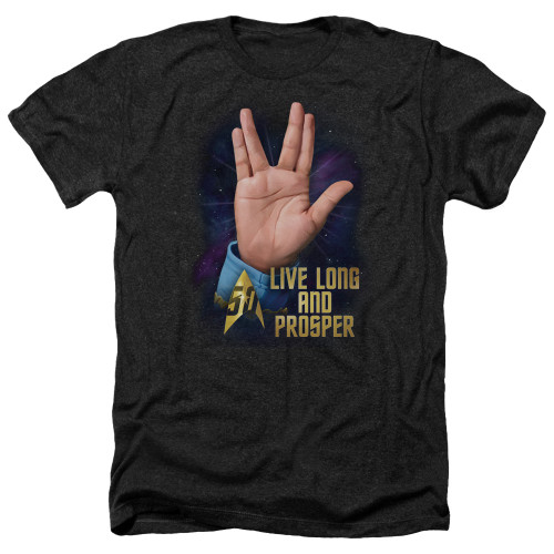 Image for Star Trek Heather T-Shirt - Live Long and Prosper 50th