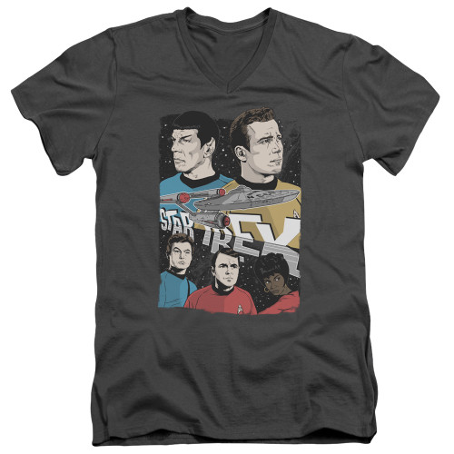 Image for Star Trek T-Shirt - V Neck - Illustrated Crew