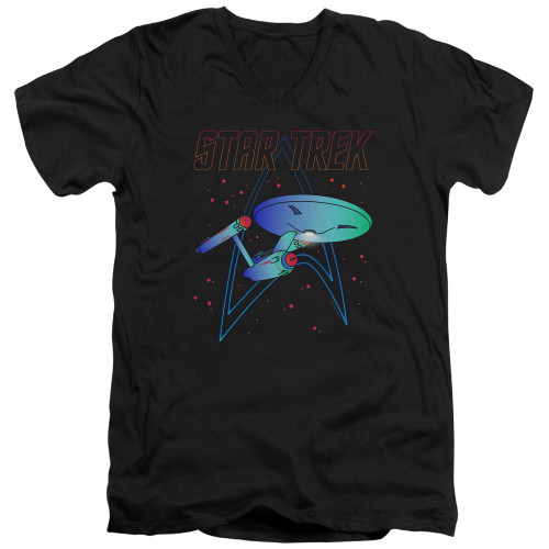 Image for Star Trek T-Shirt - V Neck - Neon Trek