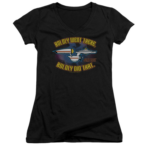Image for Star Trek Girls V Neck T-Shirt - QUOGS Boldly Went There, Boldy Did That