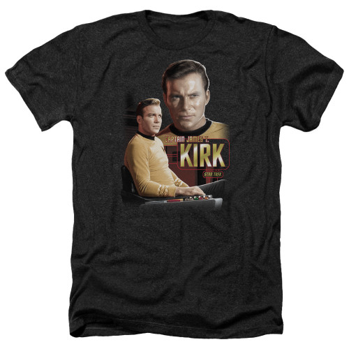 Image for Star Trek Heather T-Shirt - Captain James T Kirk