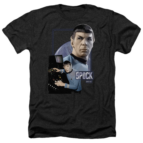 Image for Star Trek Heather T-Shirt - Spock at the Controls
